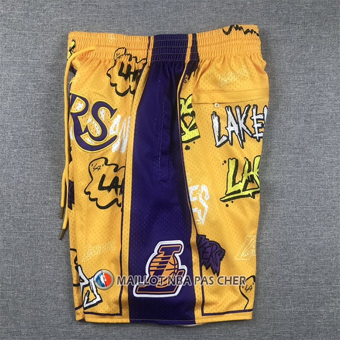 Short Los Angeles Lakers Slap Sticker Just Don Jaune